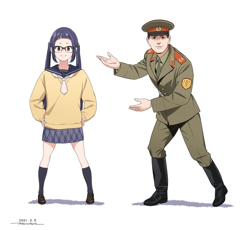 oogaki chiaki (real life and 1 more) drawn by horikou