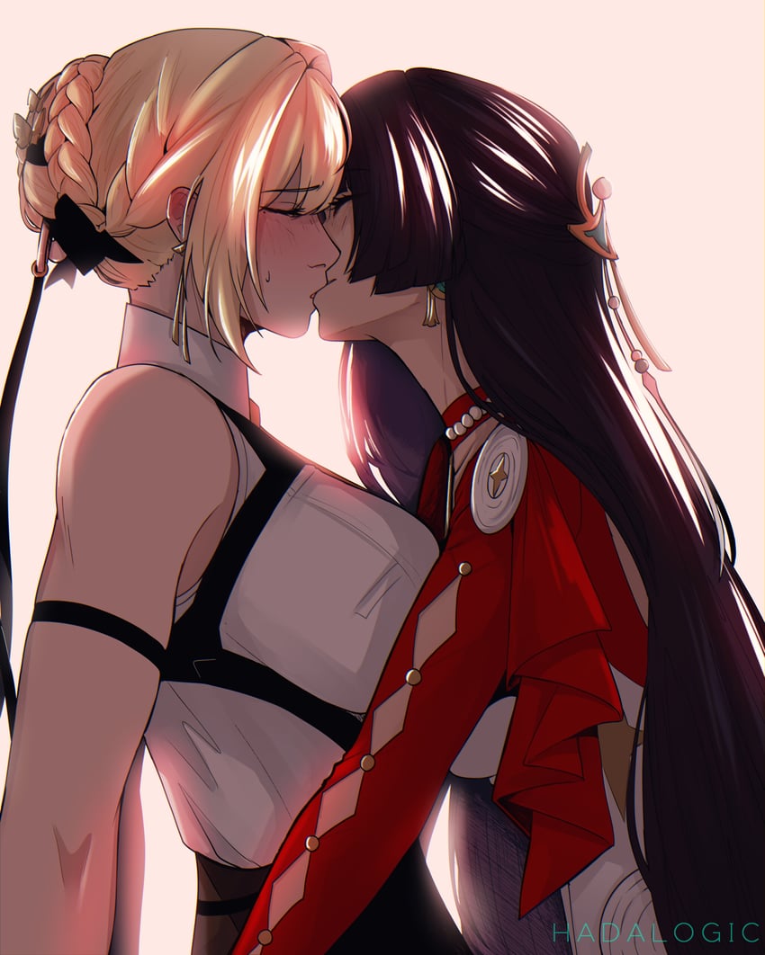 evelyn chevalier and astra yao (zenless zone zero) drawn by hadalogic