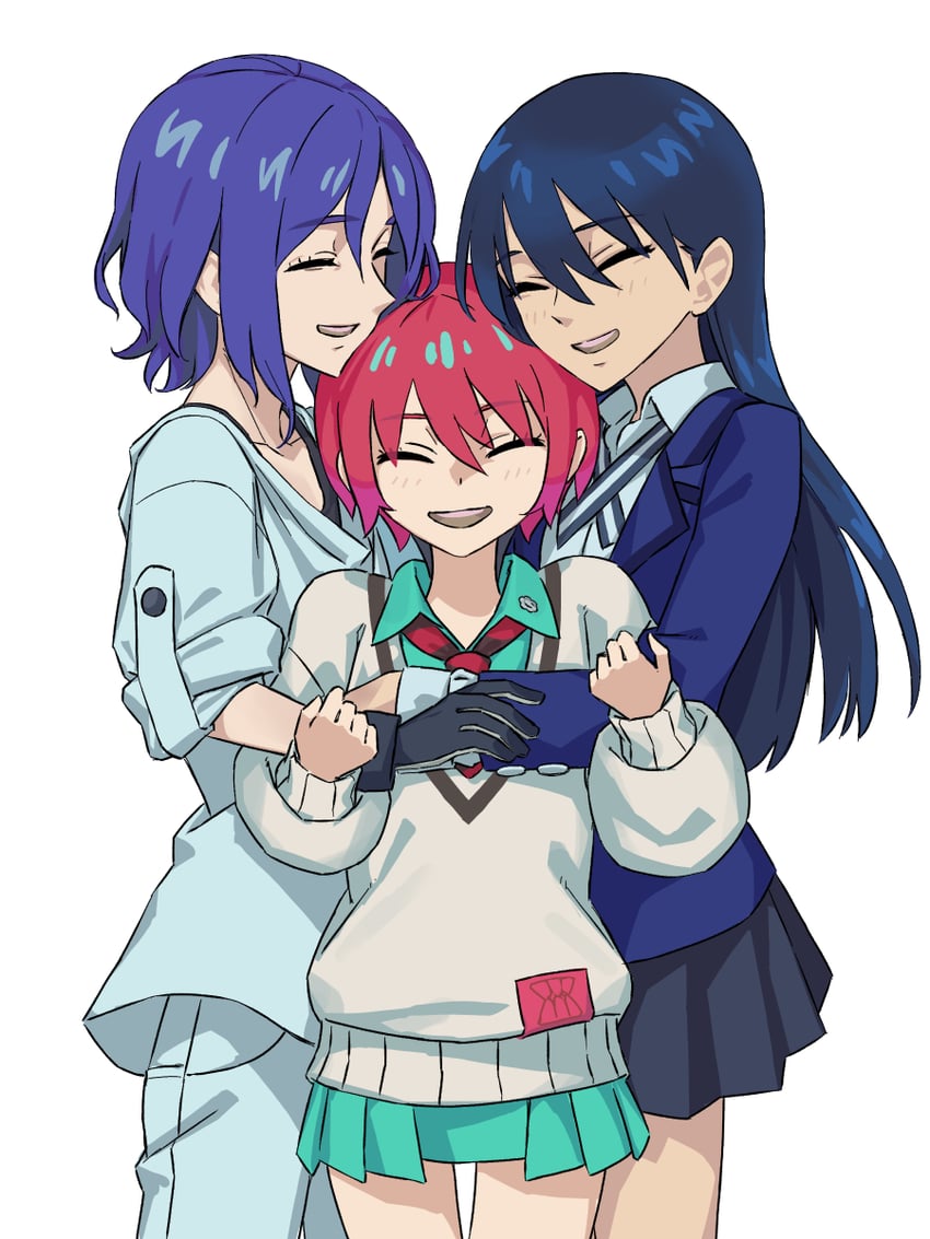 amate yuzuriha, shuji ito, and nyaan (gundam and 1 more) drawn by daoshitaka