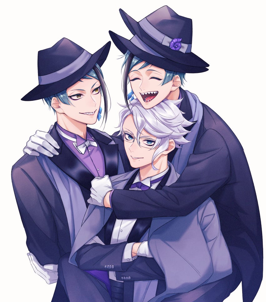 floyd leech, jade leech, and azul ashengrotto (twisted wonderland) drawn by michihito