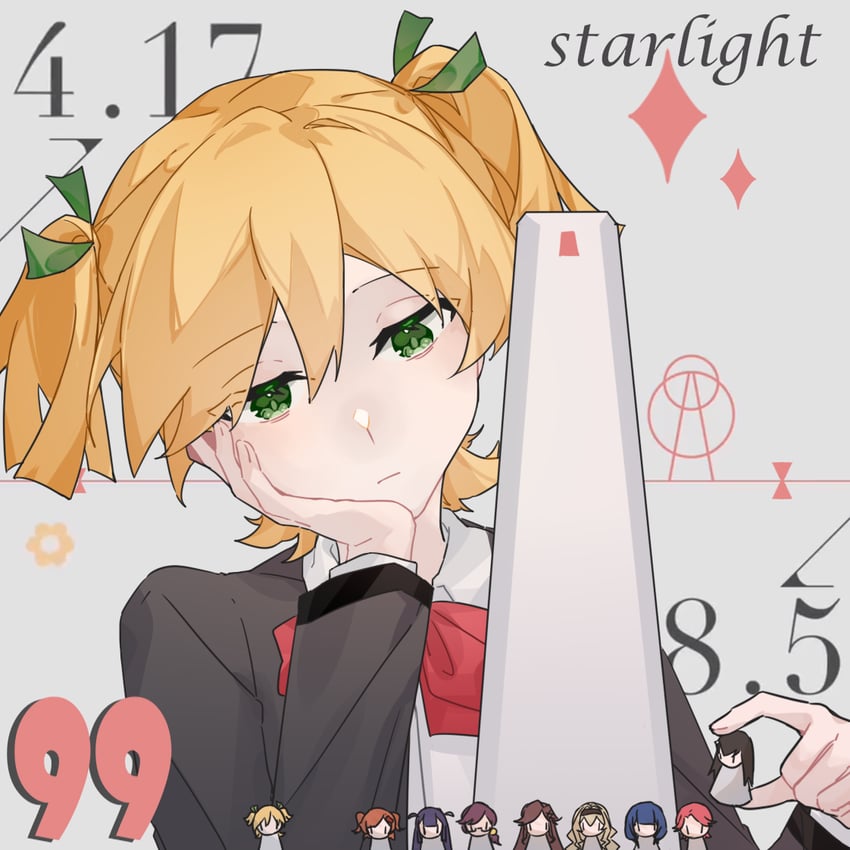 saijou claudine, tendou maya, daiba nana, aijou karen, tsuyuzaki mahiru, and 4 more (shoujo kageki revue starlight) drawn by songyanrumo657