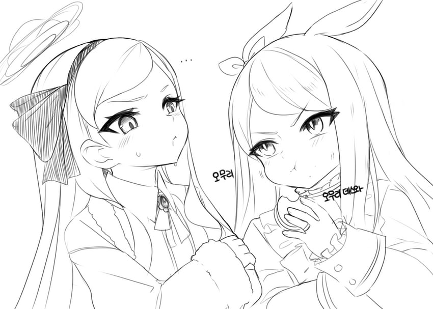 mejiro mcqueen and takane (blue archive and 1 more) drawn by dokomon