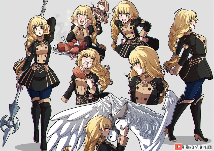ingrid brandl galatea and mercedes von martritz (fire emblem and 1 more) drawn by kinkymation