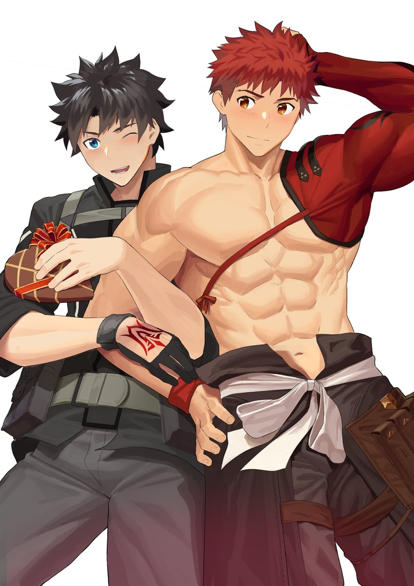 fujimaru ritsuka, emiya shirou, and senji muramasa (fate and 1 more) drawn by dainyuu_(dgls)