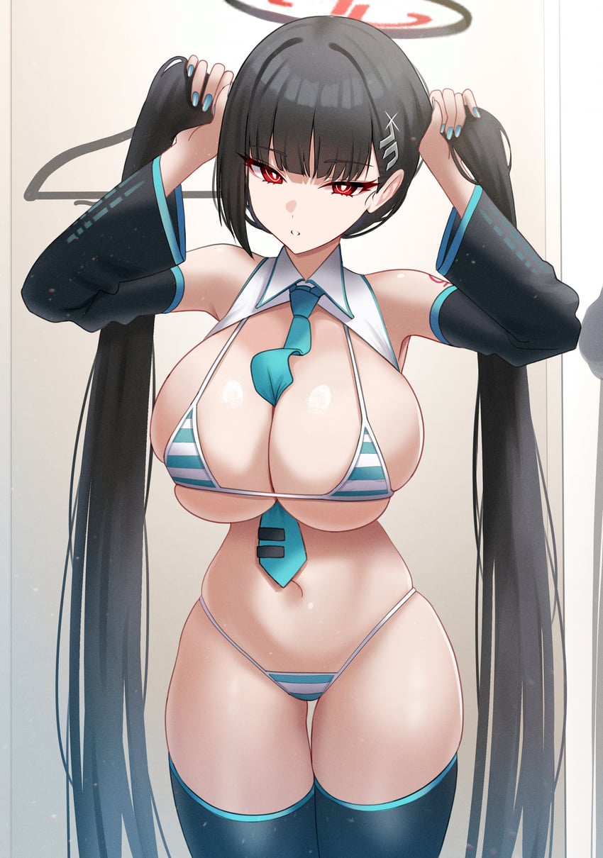hatsune miku and rio (blue archive and 1 more) drawn by mizikayo