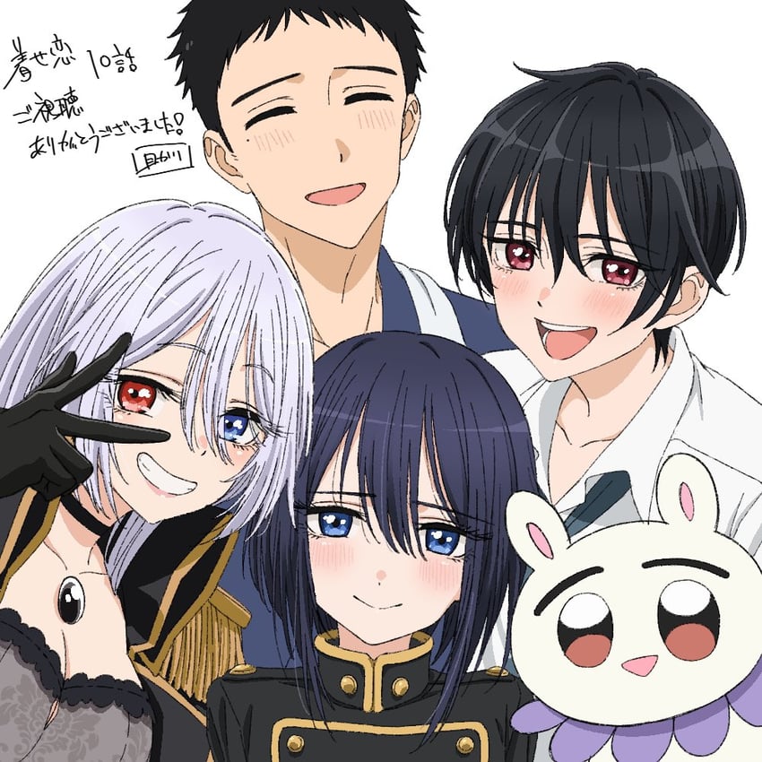 kitagawa marin, gojou wakana, inui sajuna, inui shinju, black lobelia, and 1 more (sono bisque doll wa koi wo suru) drawn by sukegawa_hirohiko