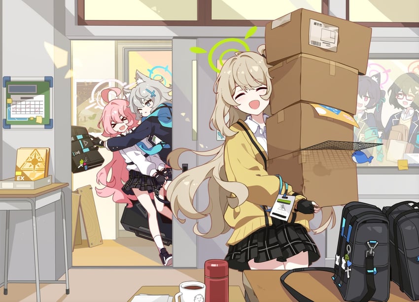 shiroko, hoshino, nonomi, serika, and ayane (blue archive) drawn by ideolo