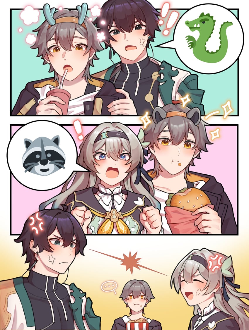 trailblazer, firefly, caelus, and dan heng (honkai and 1 more) drawn by pha18m