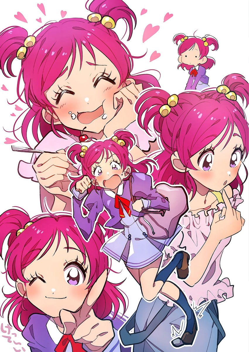 yumehara nozomi (precure and 2 more) drawn by grgrton