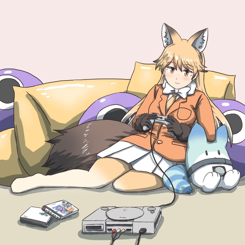 lucky beast, ezo red fox, and cellien (final fantasy and 2 more) drawn by mukouyama_mu