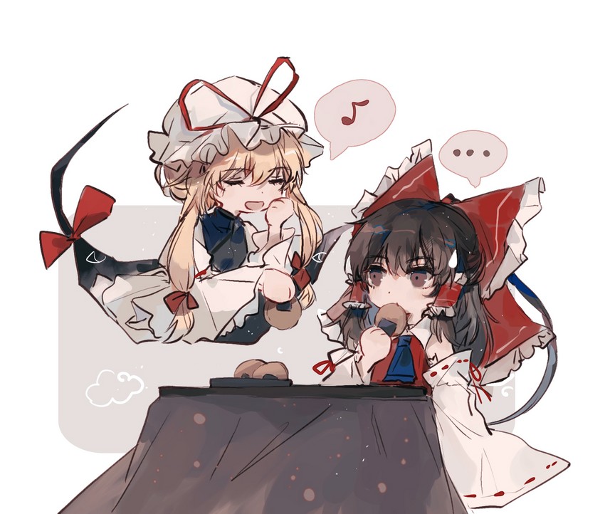hakurei reimu and yakumo yukari (touhou) drawn by apple_da-ze