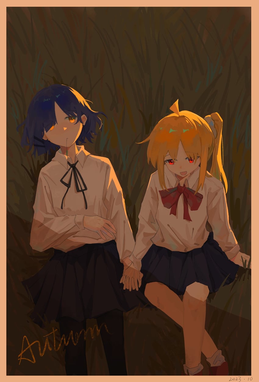 ijichi nijika and yamada ryo (bocchi the rock!) drawn by doggycene