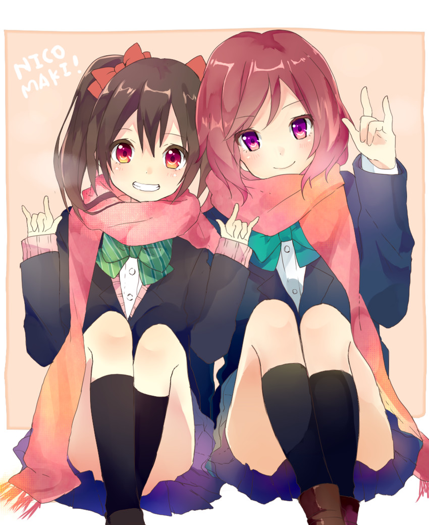 nishikino maki and yazawa nico (love live! and 1 more) drawn by peronyan