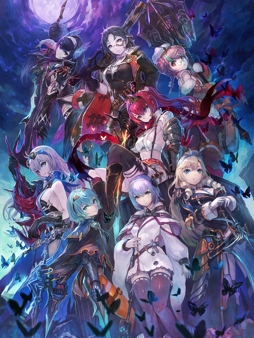 arnas, alushe anatolia, louenhide ariarhod, liliana sailfin, camilla alucard, and 1 more (yoru no nai kuni and 1 more) drawn by yoshiku_(oden-usagi)