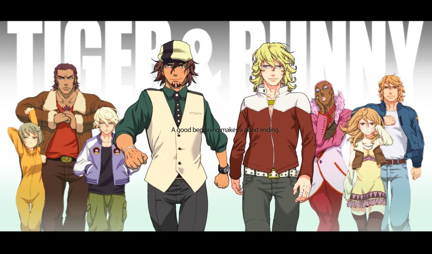 barnaby brooks jr., kaburagi t. kotetsu, ivan karelin, huang pao-lin, karina lyle, and 3 more (tiger & bunny) drawn by oono_tsutomu