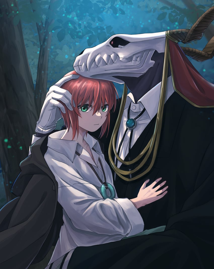 hatori chise and elias ainsworth (mahou tsukai no yome) drawn by delfuze