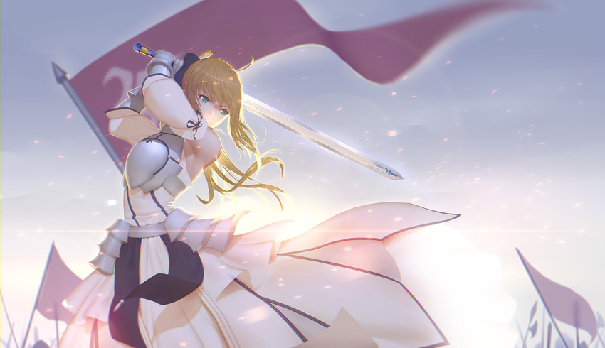 artoria pendragon and saber lily (fate and 1 more) drawn by xini_m
