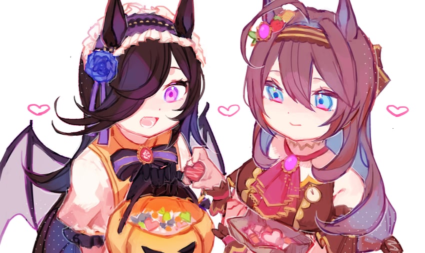 rice shower and mihono bourbon (umamusume) drawn by mihanada_mui