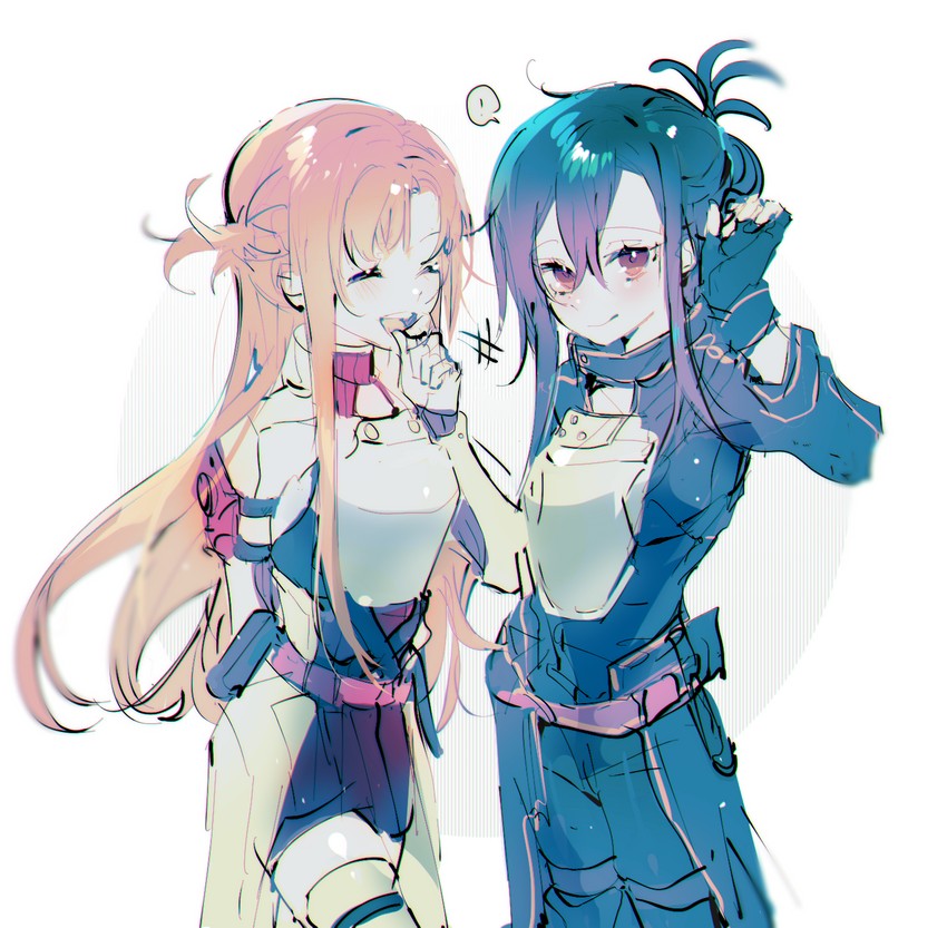 asuna and kirito (sword art online) drawn by gaaamtyyy