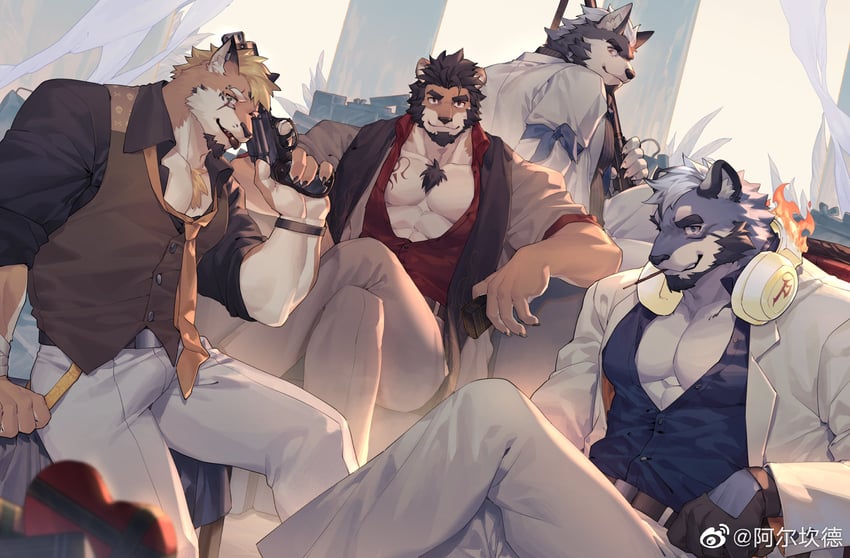 alca, romg, beenic, alca the lion, romg the jaguar, and 1 more (original and 1 more) drawn by destroycode