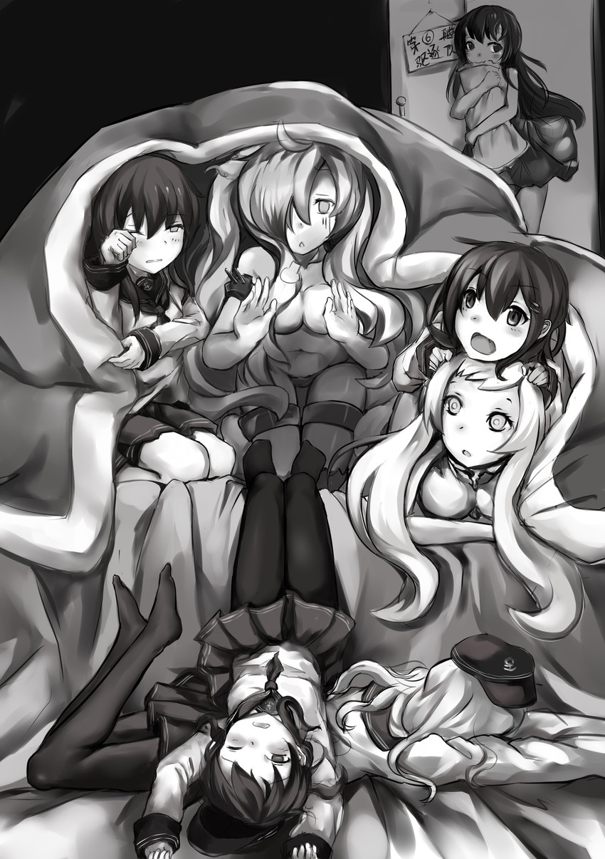 hibiki, inazuma, ikazuchi, akatsuki, battleship princess, and 2 more (kantai collection) drawn by 463_jun