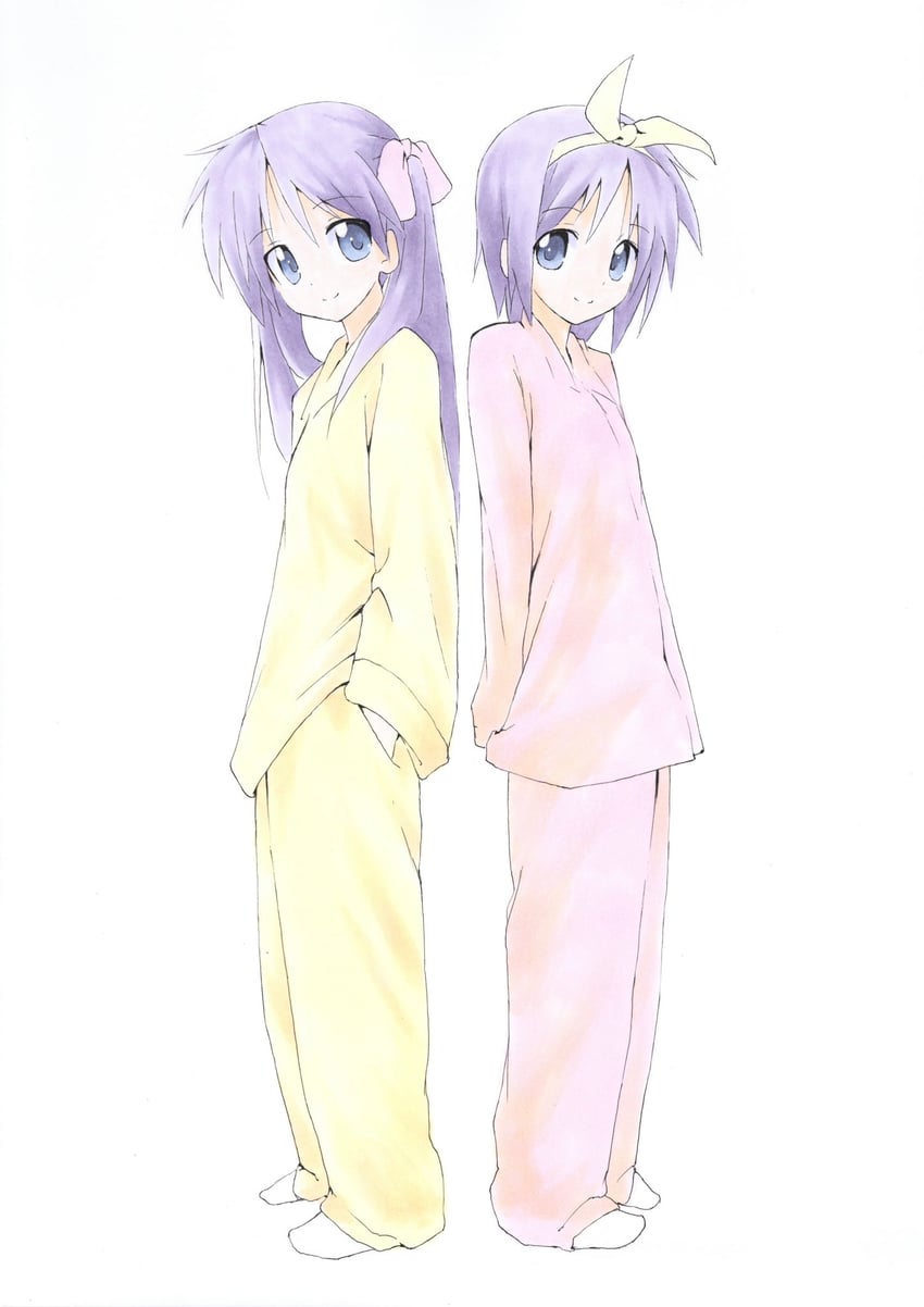 hiiragi kagami and hiiragi tsukasa (lucky star) drawn by shiki_59