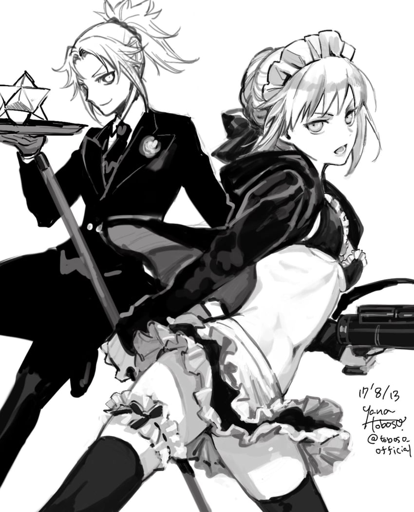 artoria pendragon, saber alter, and mordred (fate and 1 more) drawn by toboso_yana