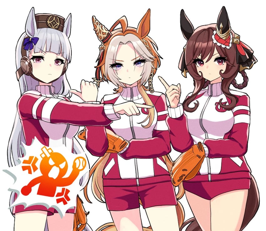 gold ship, gentildonna, and orfevre (umamusume) drawn by ne000000t