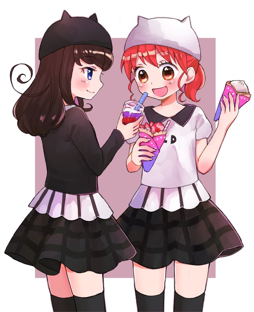 kurosu aroma and shiratama mikan (pretty series and 1 more) drawn by jinno_(jin_c_kkry)