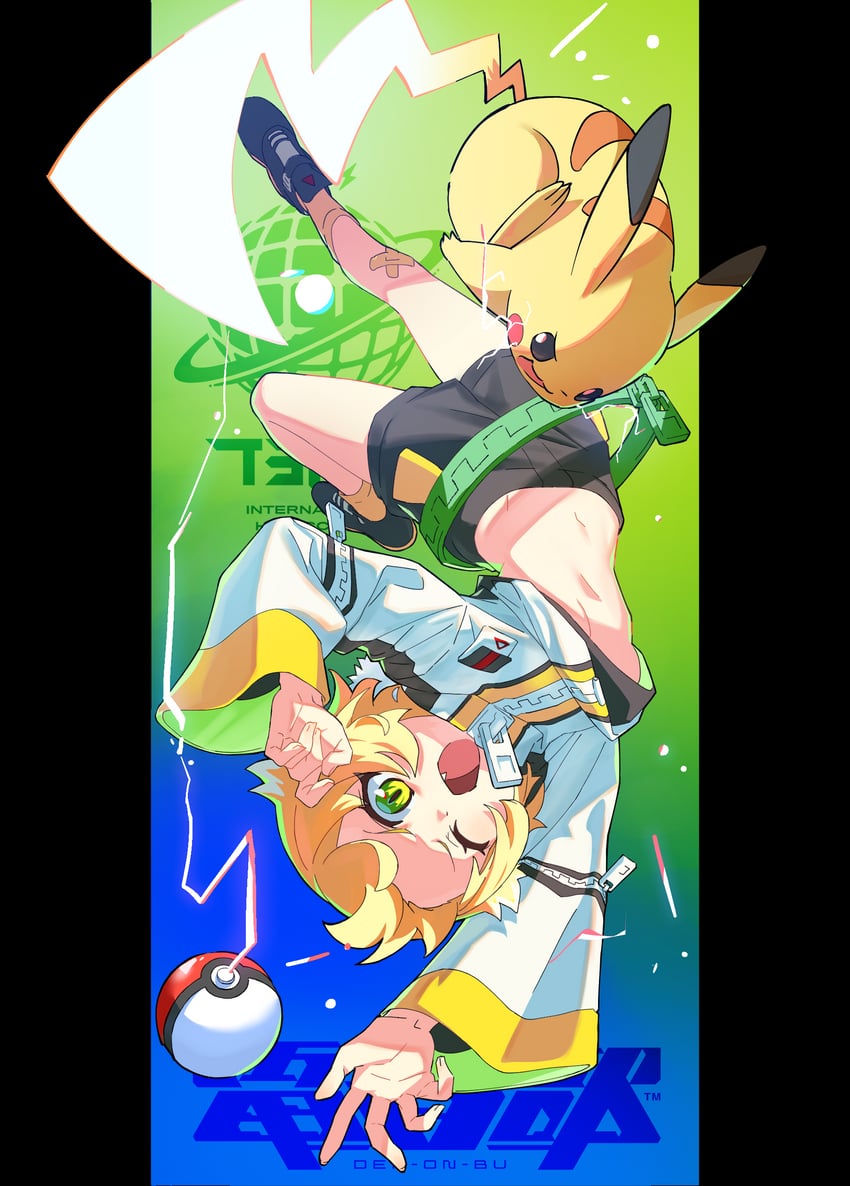 pikachu and taiga lucia (pokemon and 1 more) drawn by owlbox