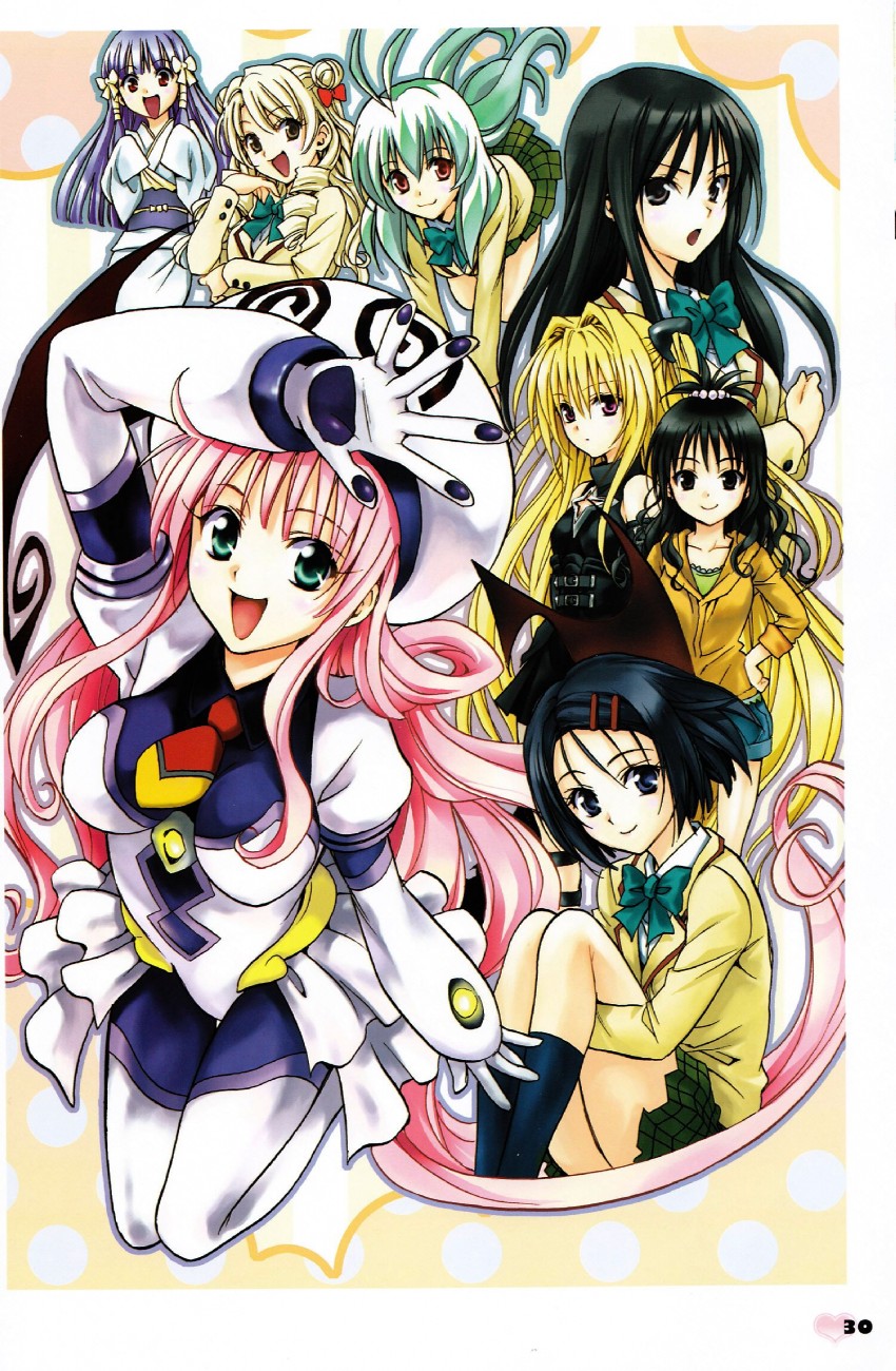 konjiki no yami, yuuki mikan, lala satalin deviluke, kotegawa yui, sairenji haruna, and 3 more (to love-ru) drawn by yabuki_kentarou