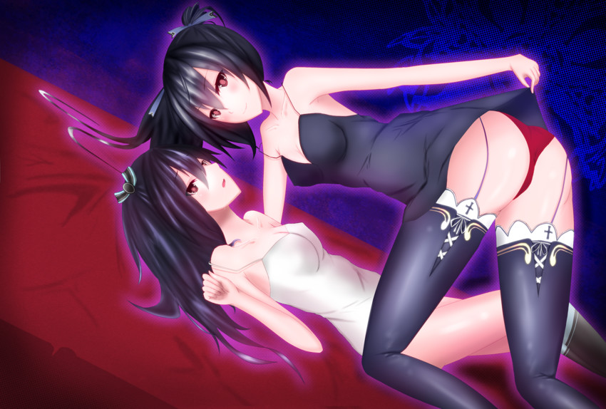noire and uni (neptune and 2 more) drawn by nether_melody