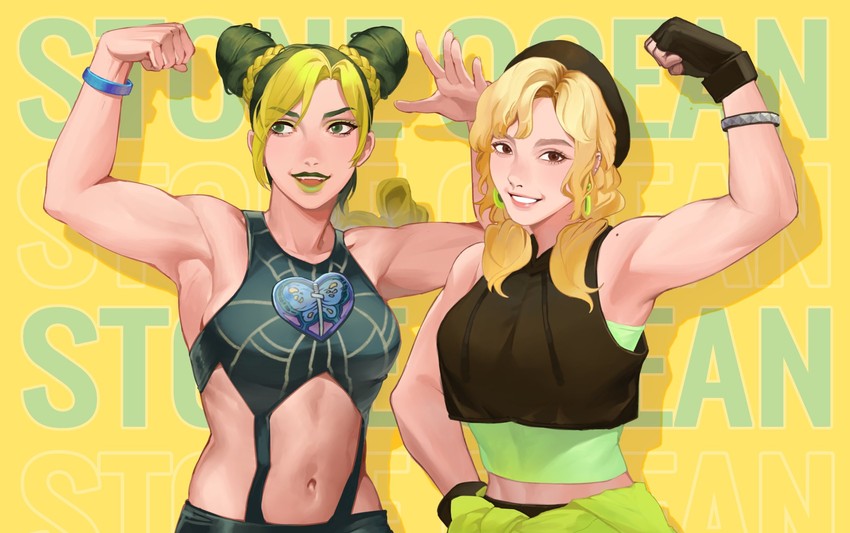 kujo jolyne and fairouz ai (jojo no kimyou na bouken and 2 more) drawn by ultracat