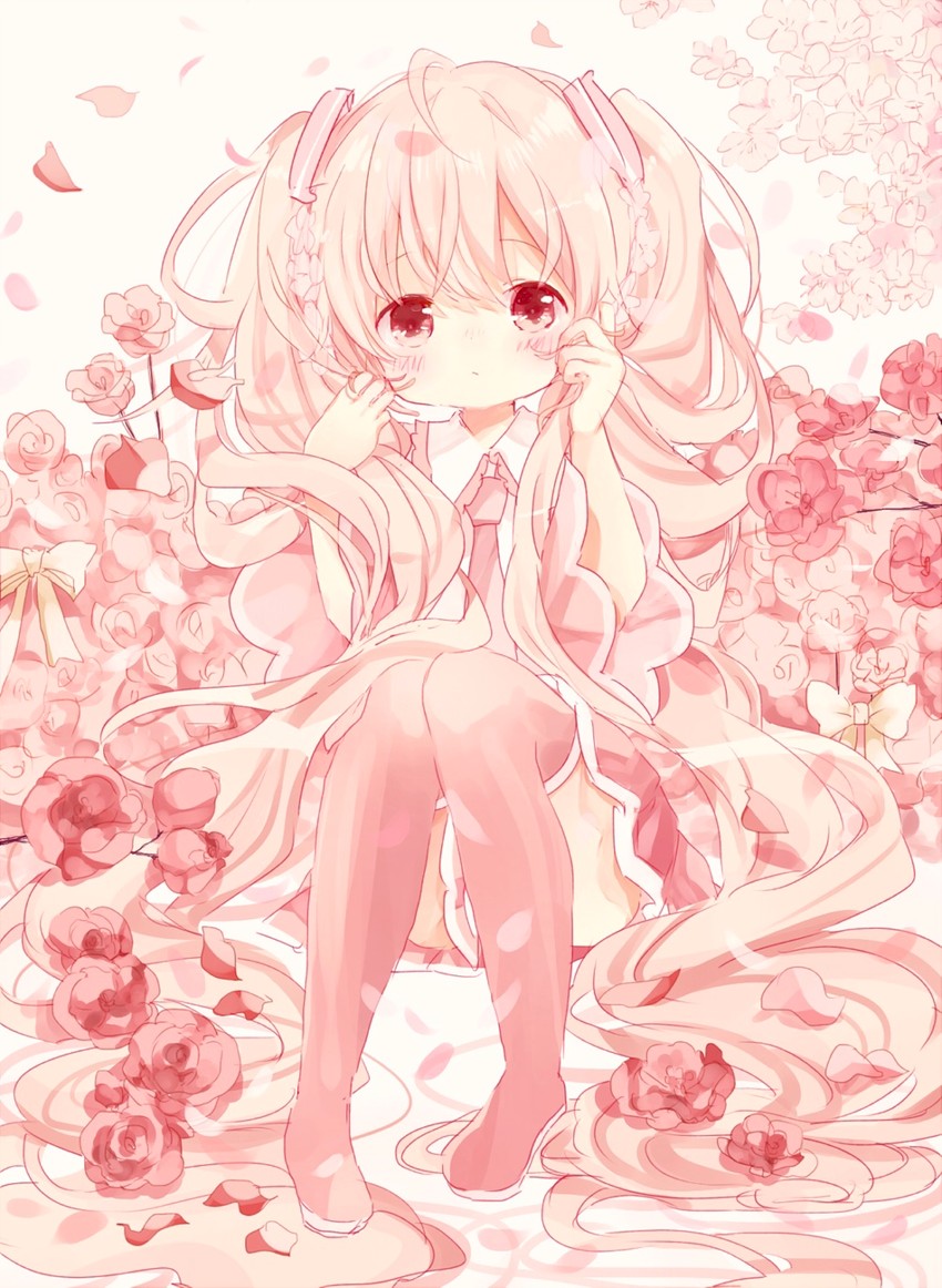 hatsune miku and sakura miku (vocaloid) drawn by coco_(hinatacoco)
