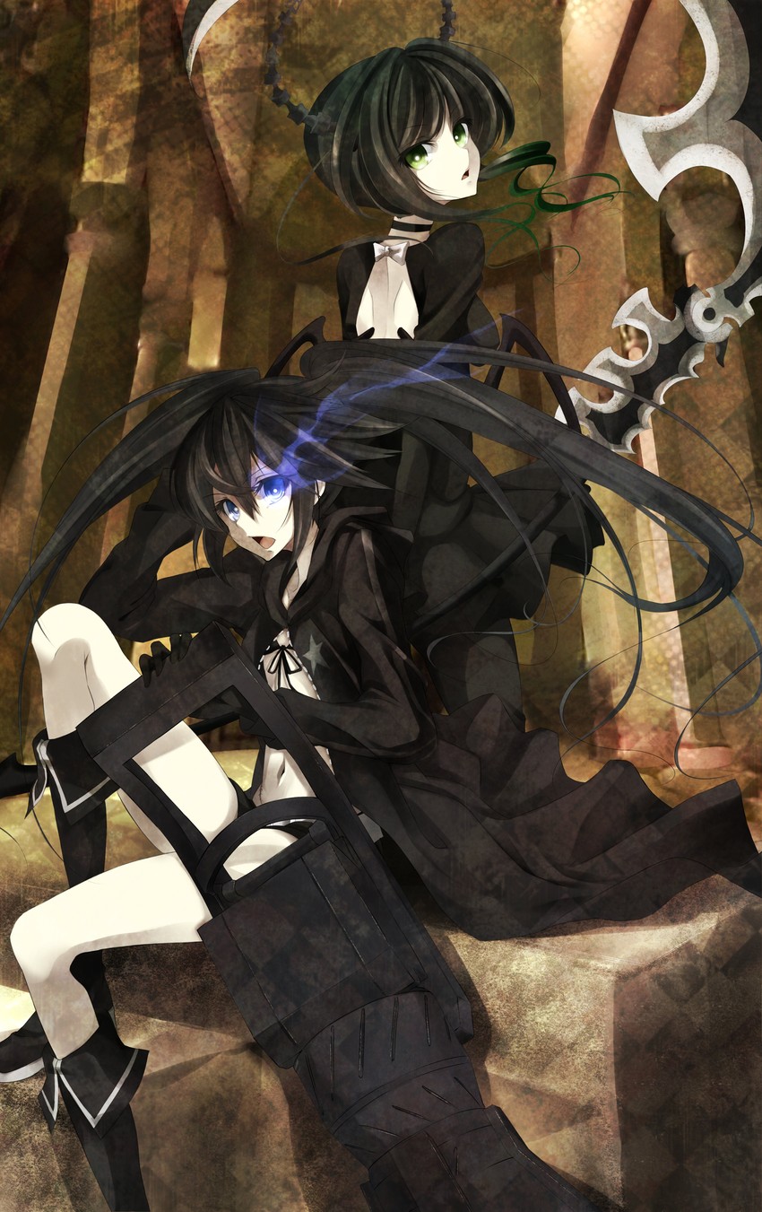 black rock shooter and dead master (black rock shooter) drawn by kujou_ichiso