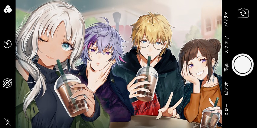fuwa minato, ex albio, todoroki kyouko, and hayase sou (nijisanji) drawn by ninahachi