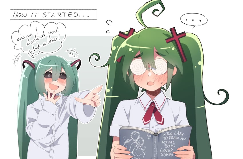 hatsune miku (vocaloid and 2 more) drawn by melonenbrot