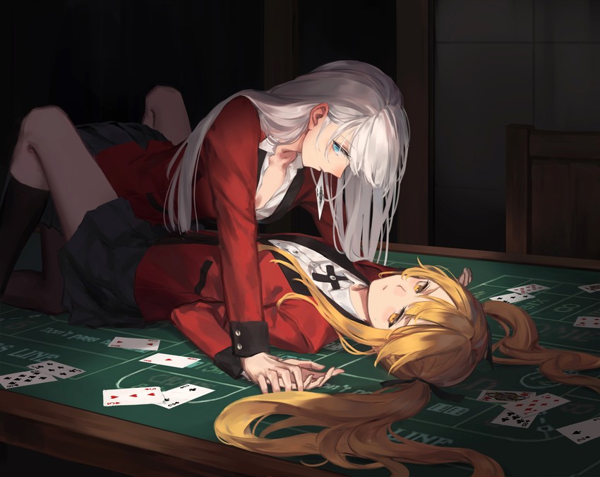 saotome mary and momobami ririka (kakegurui) drawn by bamboo_nima