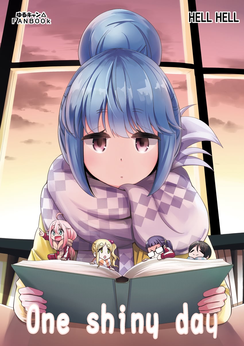shima rin, kagamihara nadeshiko, inuyama aoi, oogaki chiaki, and saitou ena (yurucamp) drawn by n2midori