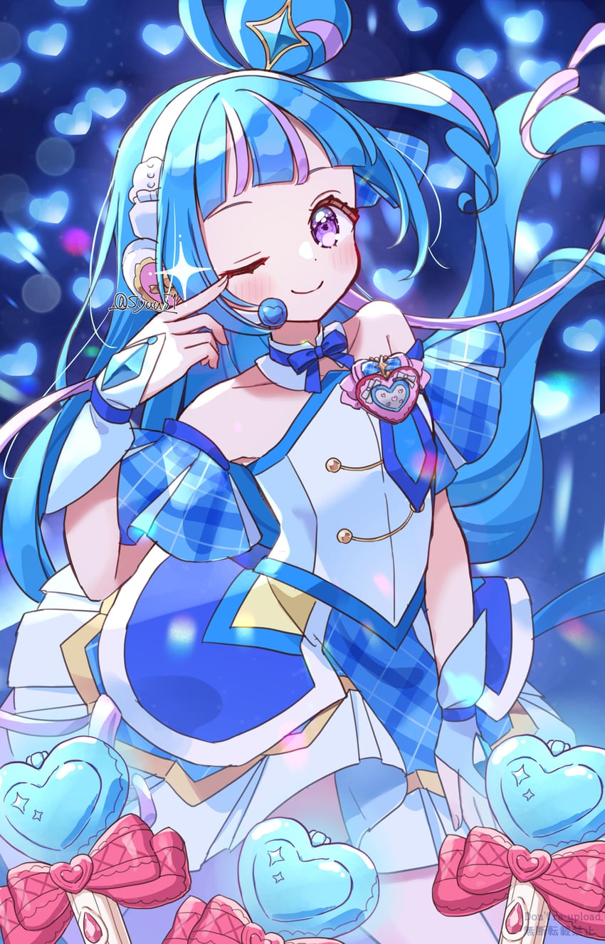 aokaze nana and cure wink (precure and 1 more) drawn by hiiragi_syuu