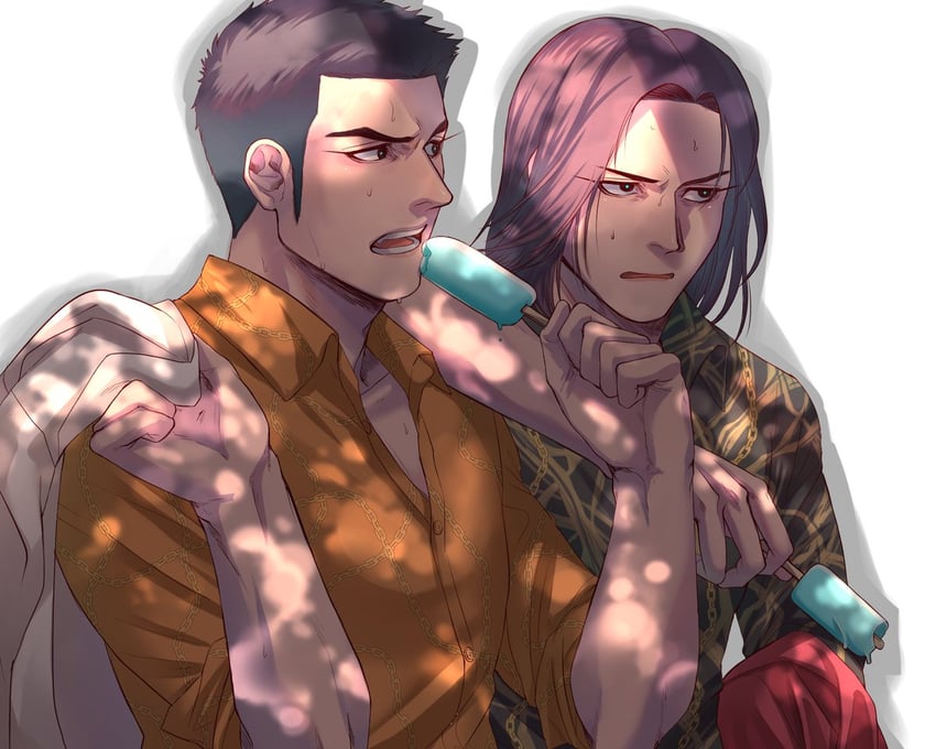 kiryu kazuma and nishikiyama akira (ryuu ga gotoku and 1 more) drawn by coco_(h221414)