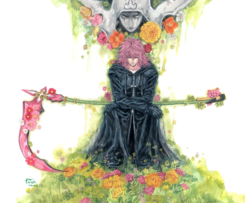 marluxia (kingdom hearts and 1 more) drawn by dominic_ian_cabatit