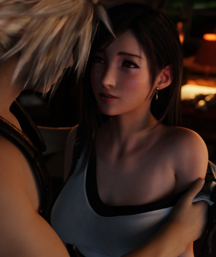 tifa lockhart and cloud strife (final fantasy and 2 more) drawn by billyhhyb