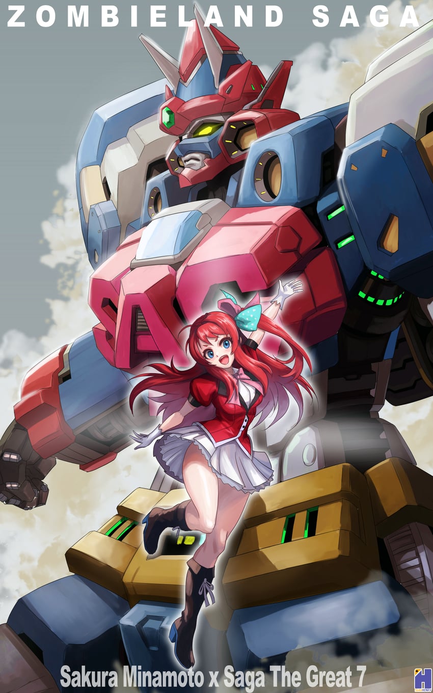 minamoto sakura and saga the great 7 (zombie land saga) drawn by swwhenry
