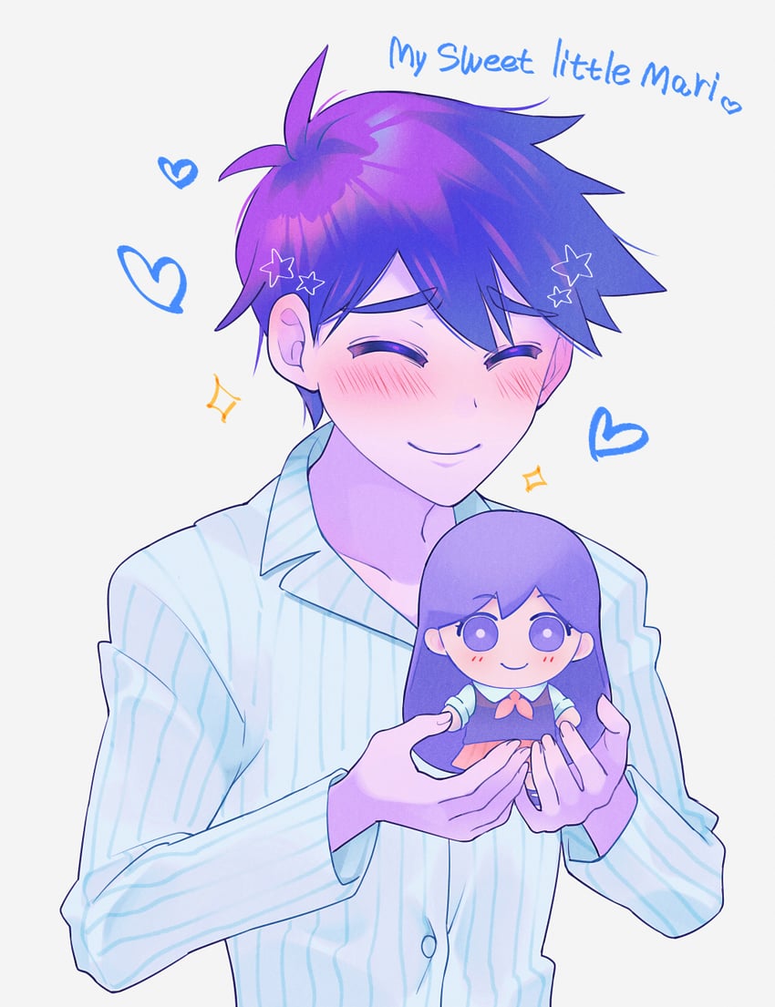 mari and hero (omori) drawn by maromichan