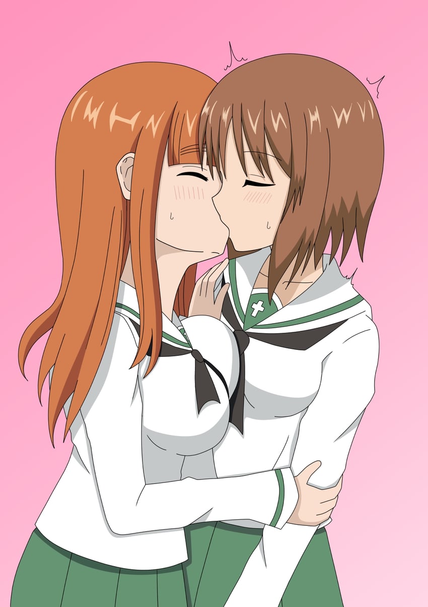 nishizumi miho and takebe saori (girls und panzer) drawn by ritsu_1345