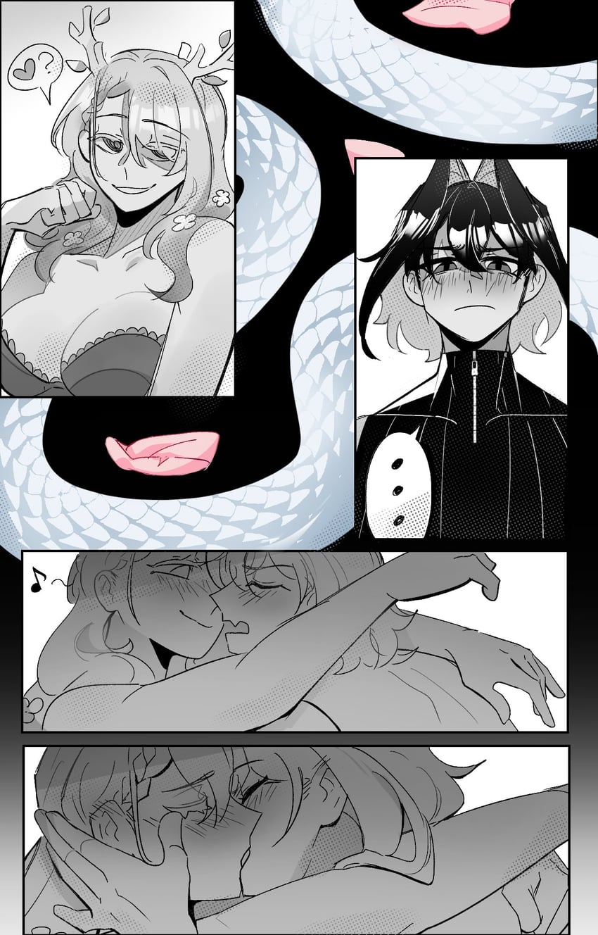 ouro kronii and ceres fauna (hololive and 1 more) drawn by mochiparrot