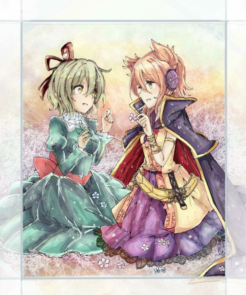 toyosatomimi no miko and soga no tojiko (touhou) drawn by furuderi_mayono
