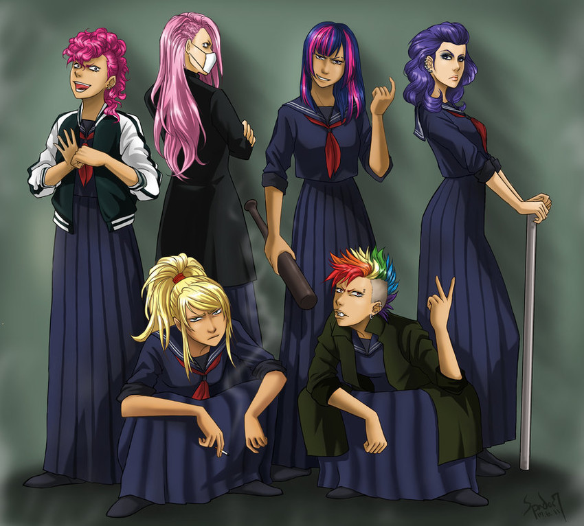 twilight sparkle, fluttershy, rainbow dash, pinkie pie, rarity, and 1 more (my little pony and 1 more)