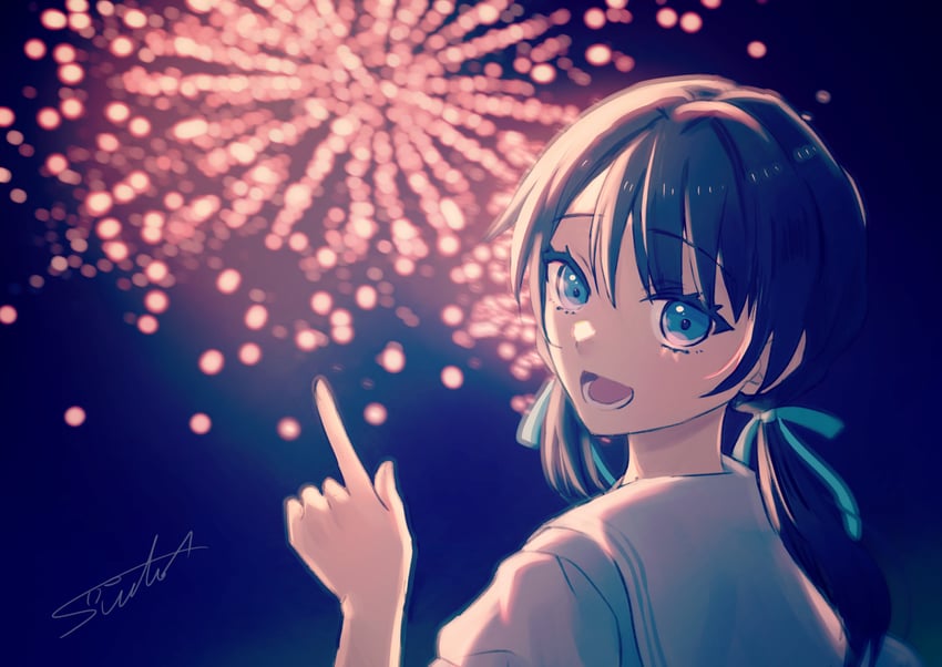 murano sayaka (love live! and 1 more) drawn by suito